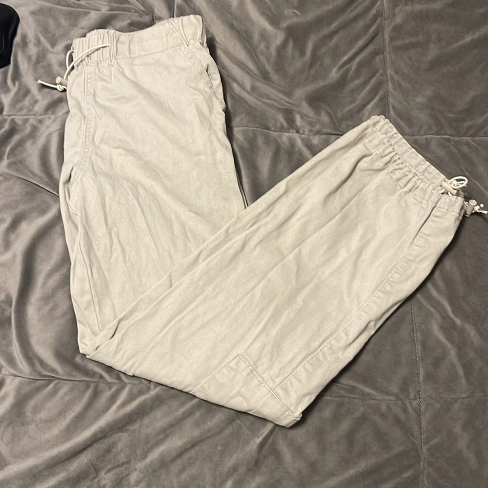 VIP JEANS Tan cargo pants with drawstring waist and ankles